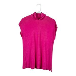 Chico’s Travelers Hot Pink Mock-Neck Top